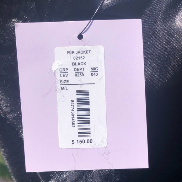 NWT Levivel Black Faux Fur Pearl Hooded Jacket - Picture 9 of 9